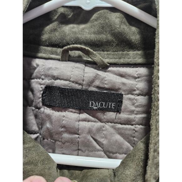 Dacute Leather Men's Biker Green Gray Jacket Size XL Made in Italy Bomber - Picture 2 of 10